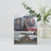 の沼絵を描うさぎ列車の壁画 ポストカード (スタンド正面)