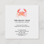 *~*の海によってパステル調の水彩画のカニの素晴らしい食事 スクエア名刺 (裏面)