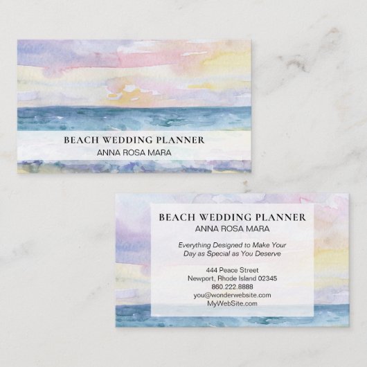 *~*の海の日の出の海のウェディングプランナーの旅行代理店 名刺 (正面/裏面)