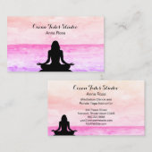 *~*の海の海のビーチの日の出の黙想のヨガ 名刺 (正面/裏面)