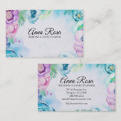*~*の海の青のバラの花の結婚式のイベントプランナー 名刺 (正面/裏面)