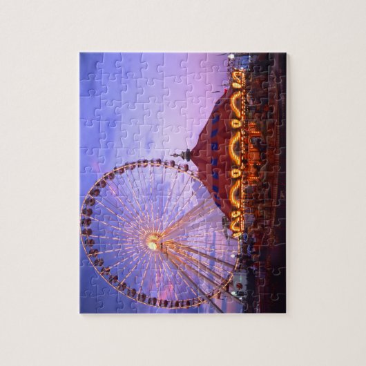 の海軍埠頭の観覧車と回転木馬 ジグソーパズル (縦)
