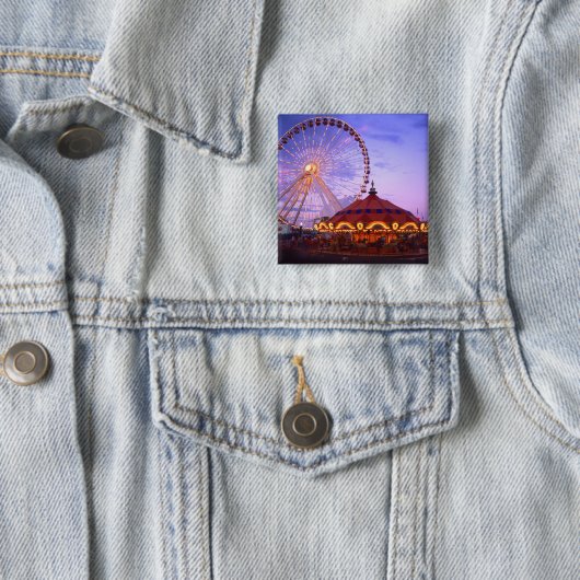 の海軍埠頭の観覧車と回転木馬 缶バッジ (インサイチュ)