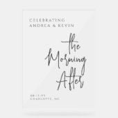 の澄んサインの後の朝結婚を楽しむ アクリルサイン (正面)