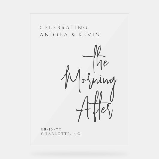 の澄んサインの後の朝結婚を楽しむ アクリルサイン (正面)