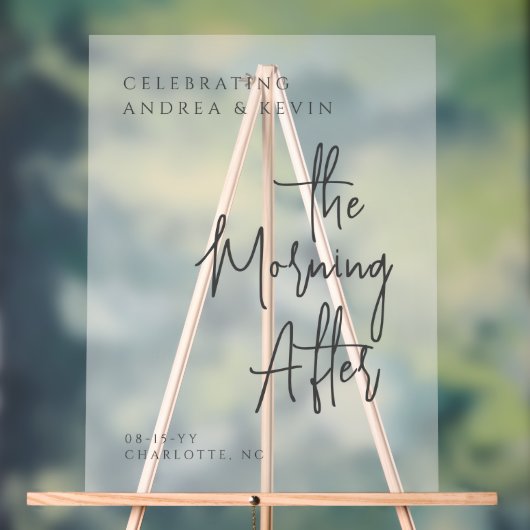 の澄んサインの後の朝結婚を楽しむ アクリルサイン (ニュートラル)