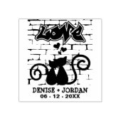 の為にグラフィティウォールで愛する子結婚ネコ ラバースタンプ (インプリント)