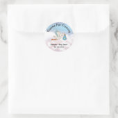 の為にコウノトリ感謝していの赤ちゃん来シャワー ラウンドシール (バッグ)