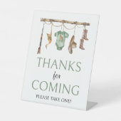 の為に小さなハンター感謝してい赤ん坊のシャワー来 台座サイン (正面)