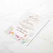 の為に感謝していは野花の来洗礼 箔招待状 (回転した状態)