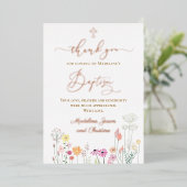 の為に感謝していは野花の来洗礼 箔招待状 (立ち正面)