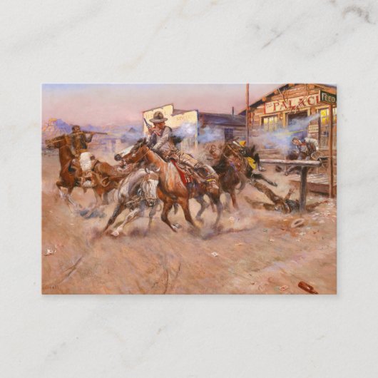 の煙。45, 1908 by Charles Marion Russell 名刺 (正面)