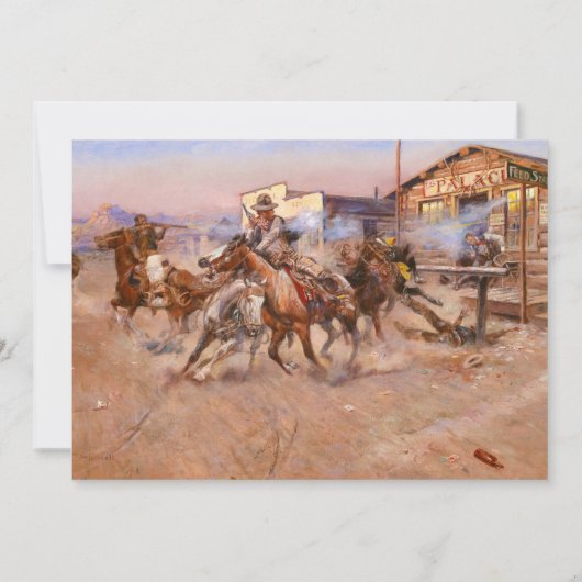 の煙。45, 1908 by Charles Marion Russell 招待状 (裏面)