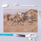 の煙。45, 1908 by Charles Marion Russell 薄葉紙 (クラフト)