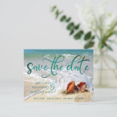 の熱帯結婚ビーチ目的地の船酔い 案内ポストカード (スタンド正面)