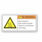 の燃警告焼ハザードラベル シール (正面)