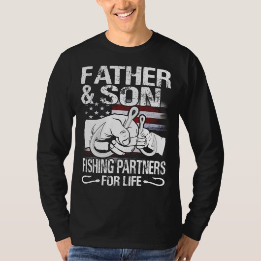 ~の父と息子のマッチング・シャツ魚釣り・パートナー Tシャツ (正面)