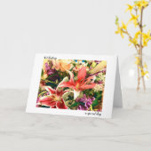 の特別祝な日ミックスフローラブーケ カード (黄色い花)