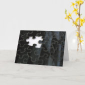 の独身のパズル恋しく思ピースのモノクロ写真 カード (黄色い花)