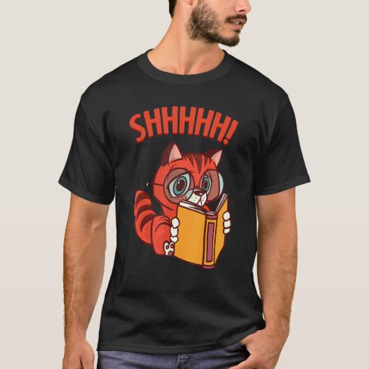 の猫読先生静寂Avidリーダブックワーム Tシャツ (正面)