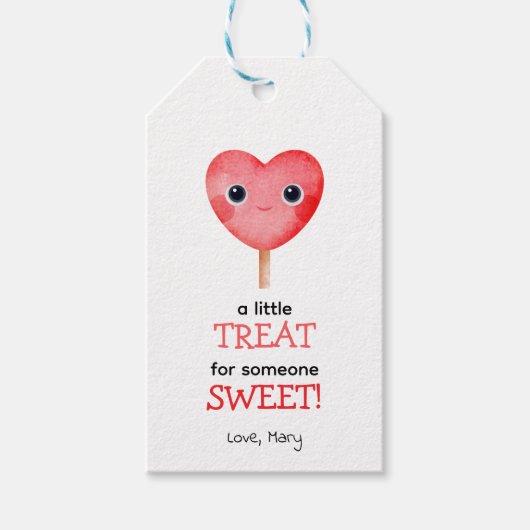 の甘いバレンタインのハートに少しのおごり ギフトタグ (正面)