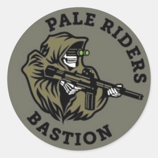 の生き延びゾンビアポカリ淡い色のライダーズStckr ラウンドシール (正面)