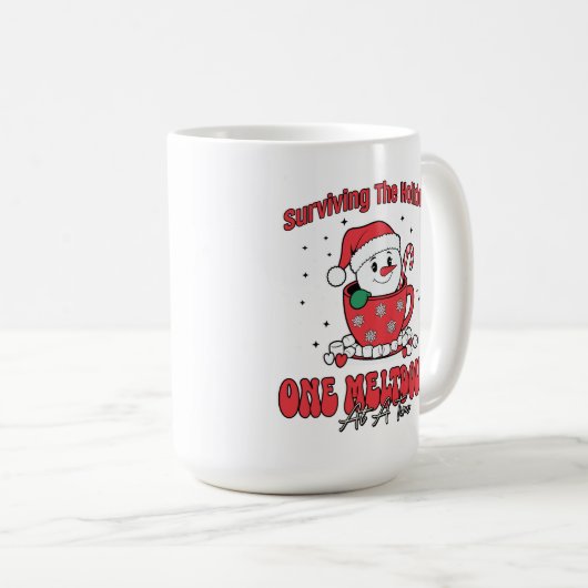 の生き延び応援とコーヒーの休日 コーヒーマグカップ (正面右)