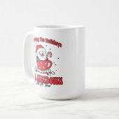 の生き延び応援とコーヒーの休日 コーヒーマグカップ (正面左)