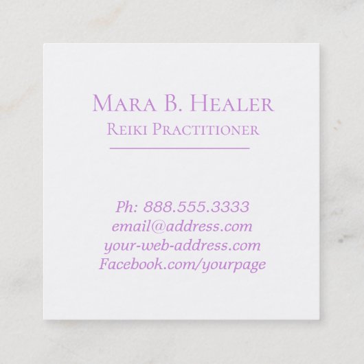 *~*の生命霊気のヨガの神聖な幾何学の花 スクエア名刺 (裏面)