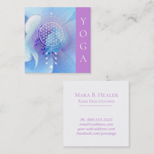 *~*の生命霊気のヨガの神聖な幾何学の花 スクエア名刺 (正面/裏面)