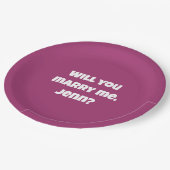 の申結婚し出 – 私と結婚してくれるか？ ペーパープレート (アングル)