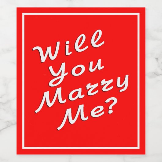 の申結婚し出 – 私と結婚してくれるか？ ワインラベル (シングルラベル)