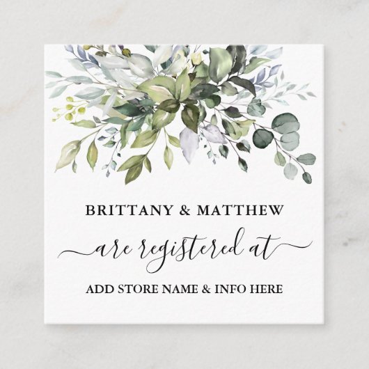 の登結婚録の水の色の緑の塵の青 エンクロージャーカード (正面)