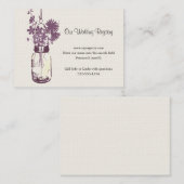の登結婚録カードMason Jar & Wildflowers エンクロージャーカード (正面/裏面)