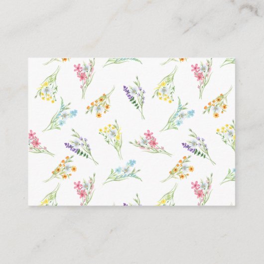 の登結婚録サイトとQRコードワイルドフラワー エンクロージャーカード (裏面)