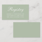 の登結婚録セージのシンプル書道の緑 エンクロージャーカード (正面/裏面)