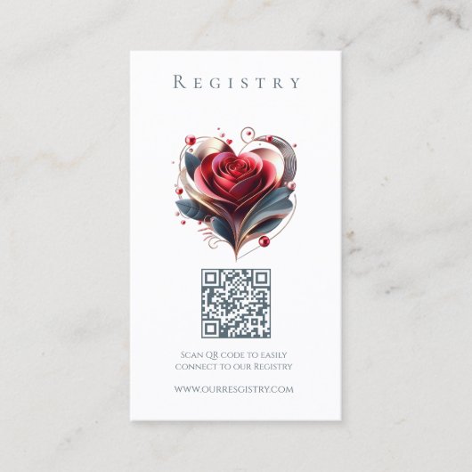 の登結婚録心臓モダン形バラ 名刺 (正面)