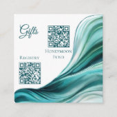 の登結婚録抽象芸術モダンエメラルドグリーン –  エンクロージャーカード (正面)