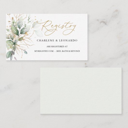 の登結婚録緑化金ゴールドフローラ座席表 プレイスカード (正面/裏面)