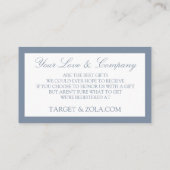 の登結婚録/カードに登録 – ほこりっぽい青 エンクロージャーカード (裏面)