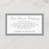 の登結婚録 – カードに登録 – Gray エンクロージャーカード (裏面)