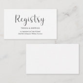 の登結婚録、ミニマルデザイン、黒フォント エンクロージャーカード (正面/裏面)