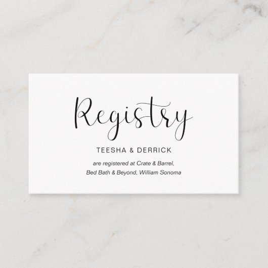 の登結婚録、ミニマルデザイン、黒フォント エンクロージャーカード (正面)