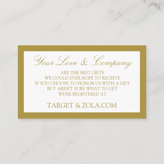 の登結婚録 – Wishing Well Cards -金ゴールド エンクロージャーカード (裏面)