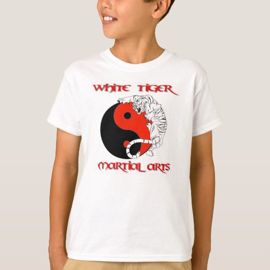 ~の白いトラの武道のワイシャツをからかいます Tシャツ (正面)