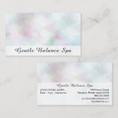*~*の白いピンクの青いパステル調のホリスティックな生命コーチ 名刺 (正面/裏面)