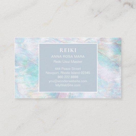 *~*の白いレースの曼荼羅の黄色の青いピンクのパステル 名刺 (裏面)