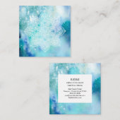 *~*の白い曼荼羅の海のビーチの海の柔らかい水彩画 スクエア名刺 (正面/裏面)