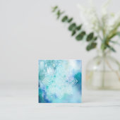 *~*の白い曼荼羅の海のビーチの海の柔らかい水彩画 スクエア名刺 (スタンド正面)