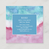 *~*の白い曼荼羅の海のビーチの海の赤白青 スクエア名刺 (裏面)